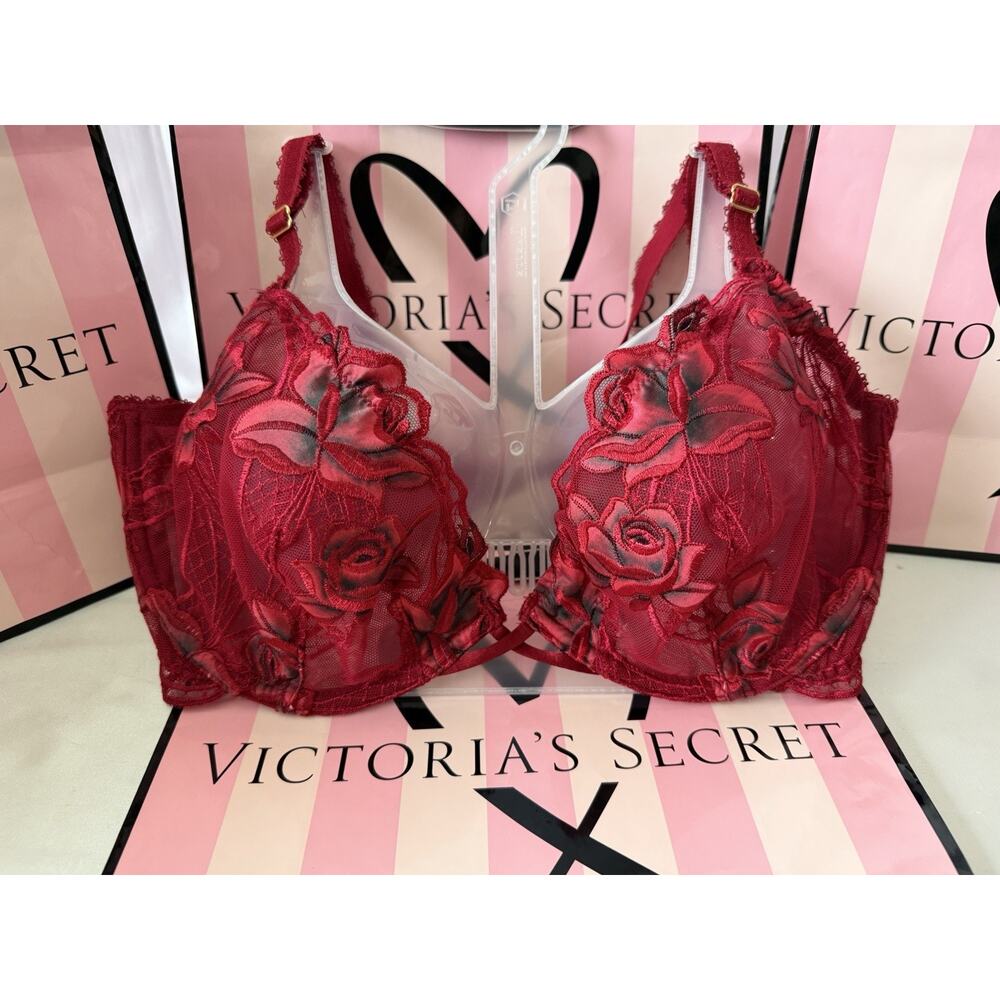 Victoria's Secret Bra Very Sexy Low Cut Demi Rose Print 38C - Picture 1 of 5
